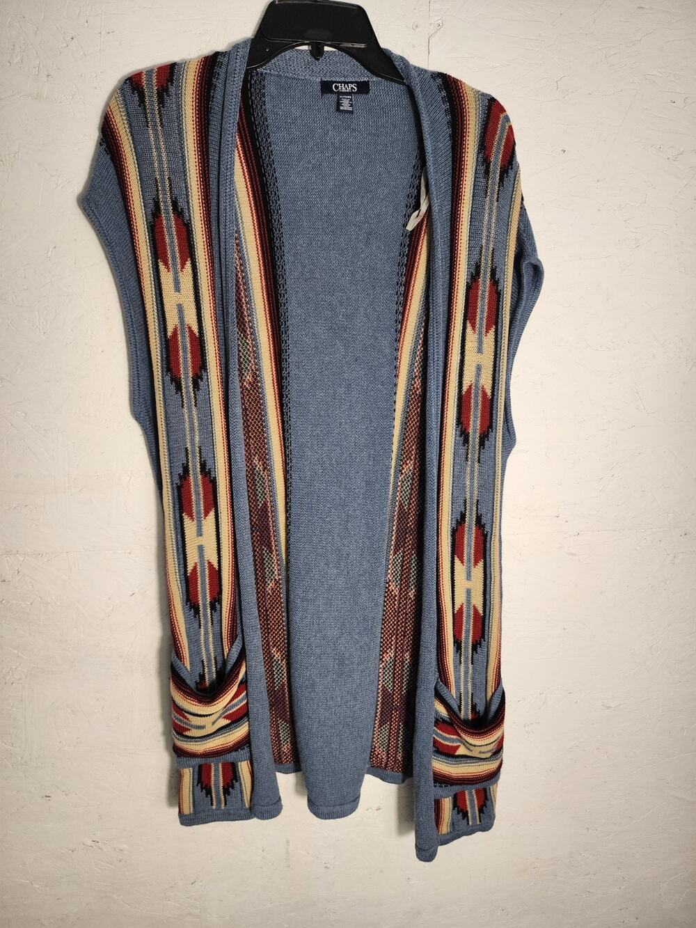 Chaps Lauren Sz XL Indian Southwest Long Cardigan Knit Sweater Fabulous